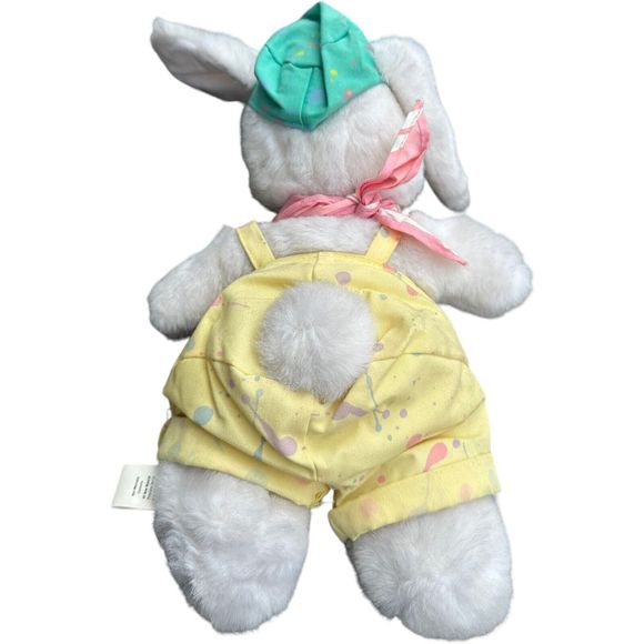 Vintage Hallmark Crayola Painter BUNNY Rabbit Spring Plush Stuffed Animal 1989 - Picture 6 of 15